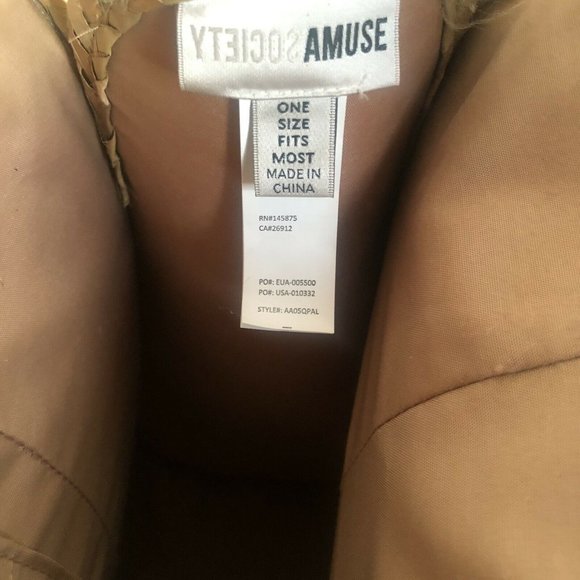 AMUSE SOCIETY Palm Woven Basket Bag Natural Straw Beach - Picture 12 of 13